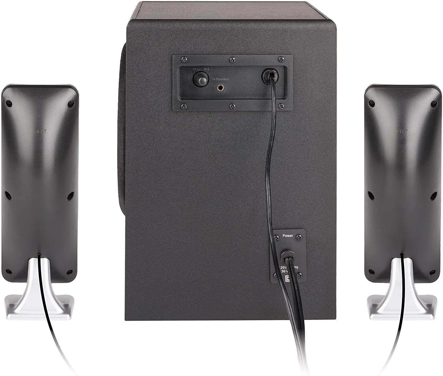 AmazonBasics AC Powered 2.1 30W Bluetooth Computer Speakers with Subwoofer